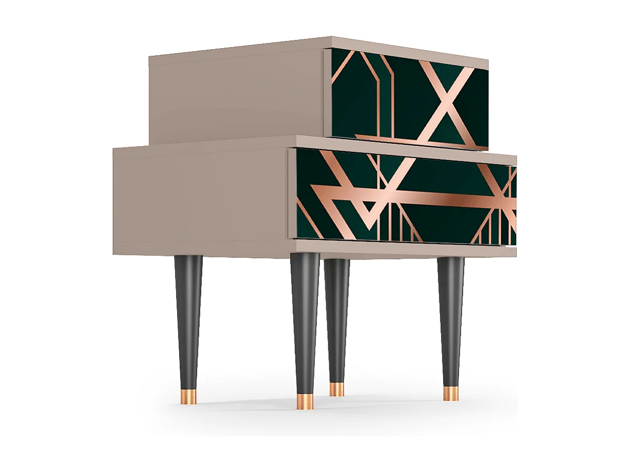 Table de nuit - 58х58х41 cm - NS1 - Emerald Gatsby, Latte