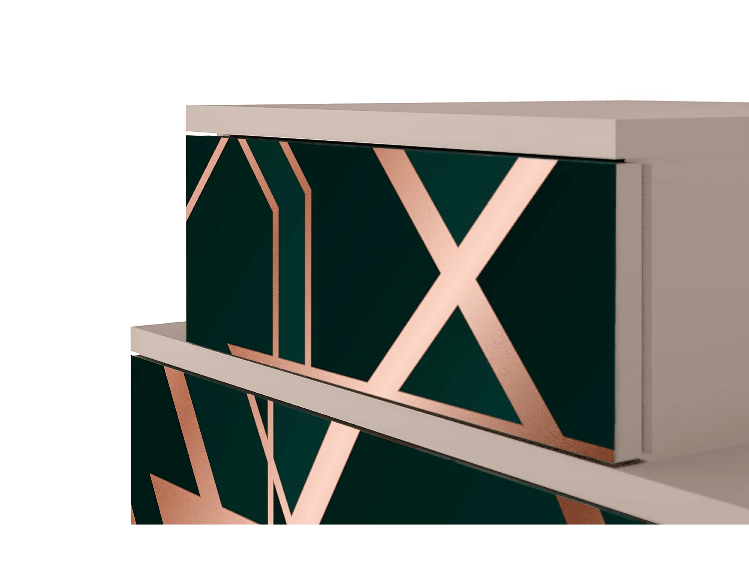 Table de nuit - 58х58х41 cm - NS1 - Emerald Gatsby, Latte