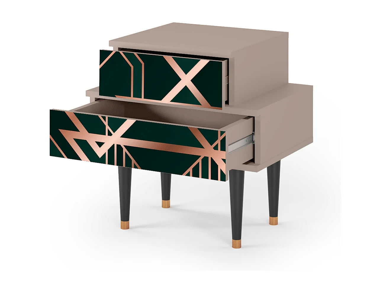 Table de nuit - 58х58х41 cm - NS1 - Emerald Gatsby, Latte