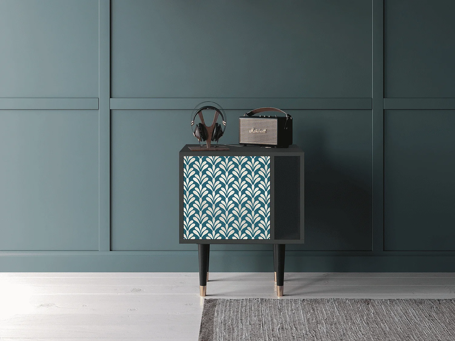 Nachtkastje - 57х69х48 cm - S2 - Milky Tears, Antraciet