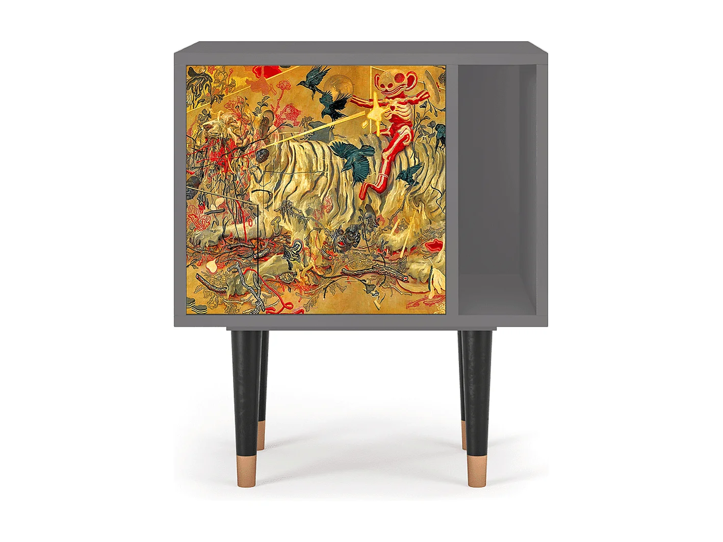 Stolik nocny - 57х69х48 cm - S2 - Blood by James Jean, Szary