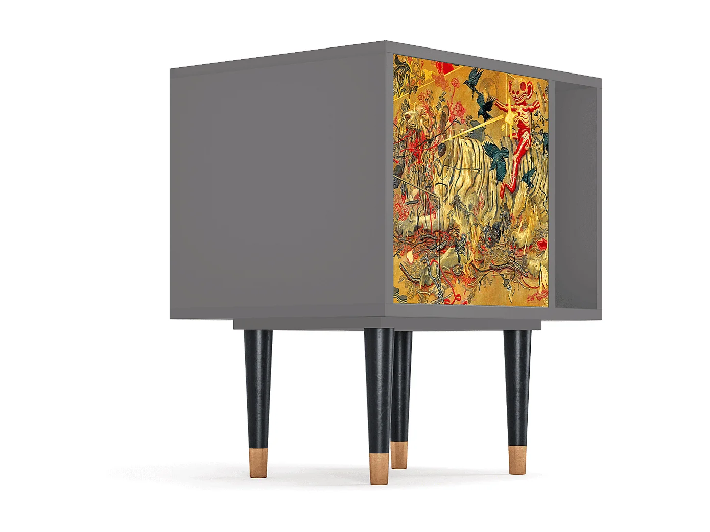 Stolik nocny - 57х69х48 cm - S2 - Blood by James Jean, Szary