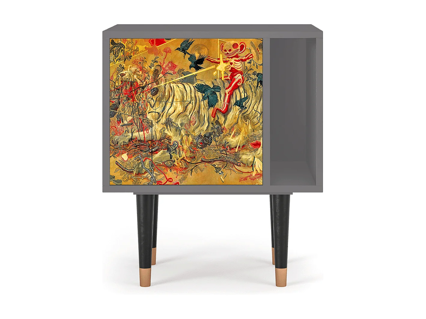 Stolik nocny - 57х69х48 cm - S2 - Blood by James Jean, Szary