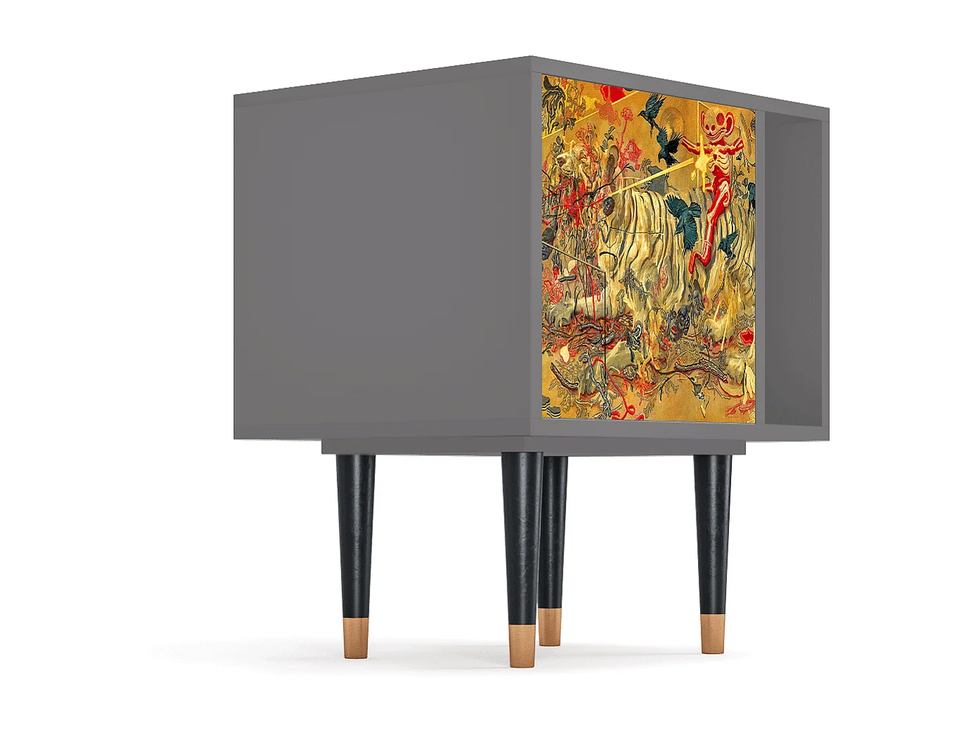 Stolik nocny - 57х69х48 cm - S2 - Blood by James Jean, Szary