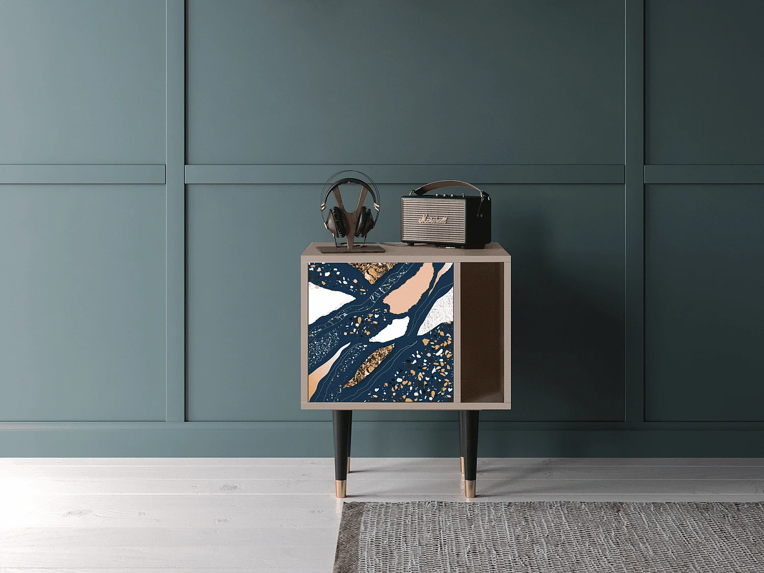 Stolik nocny - 57х69х48 cm - S2 - Nude Iceberg, Latte