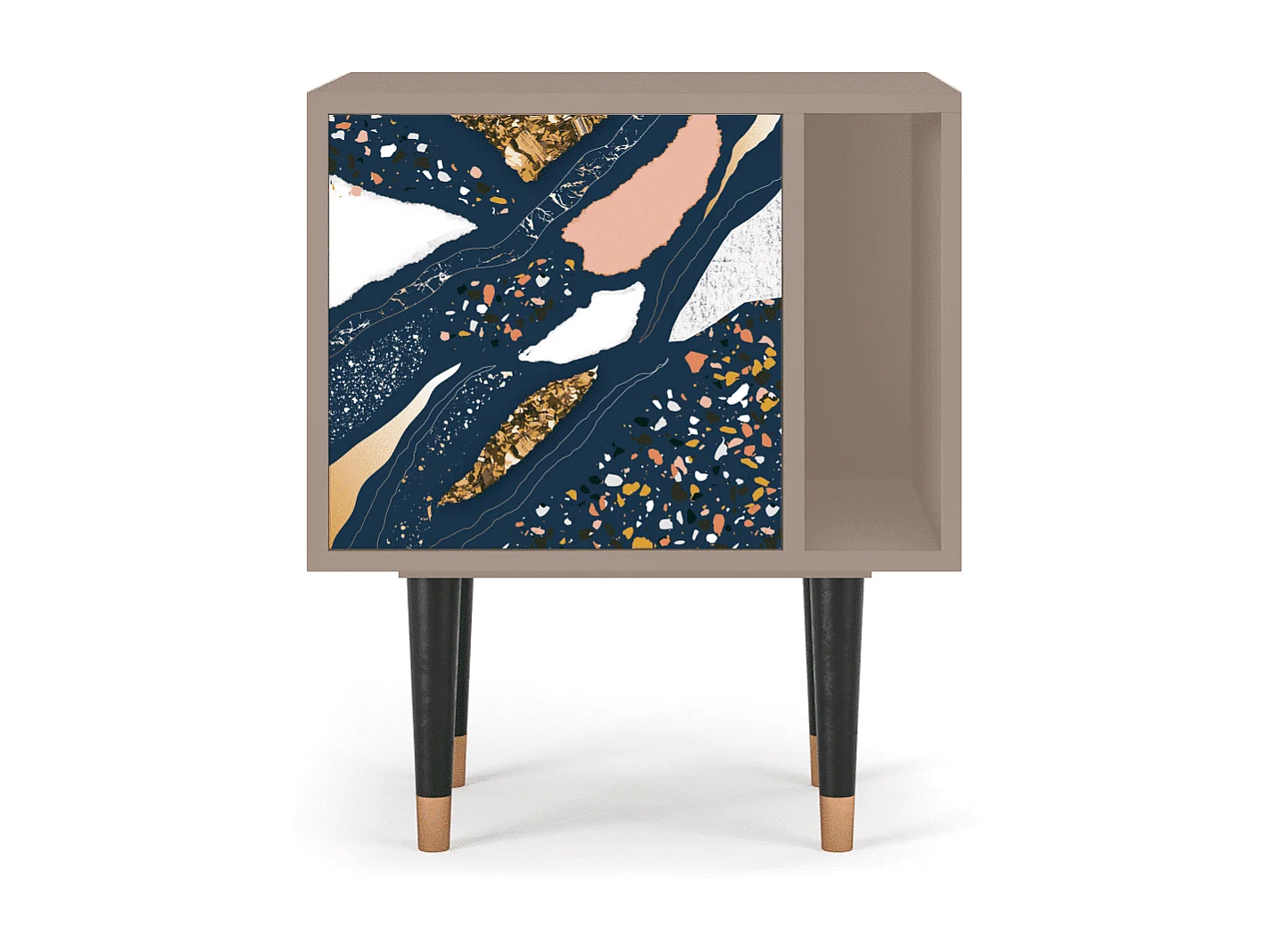 Stolik nocny - 57х69х48 cm - S2 - Nude Iceberg, Latte