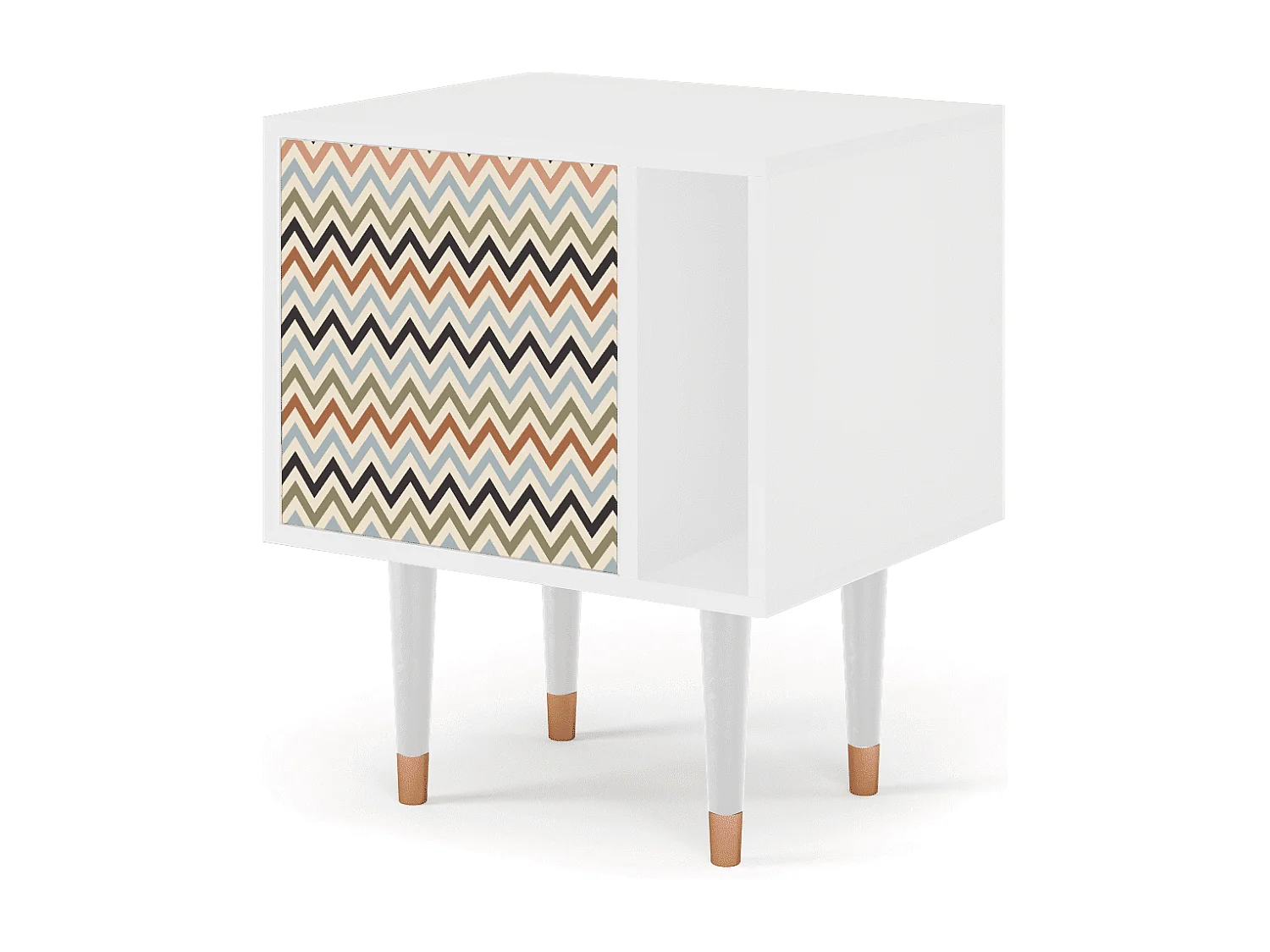 Stolik nocny - 57х69х48 cm - S2 - Bright Ripple, Biały