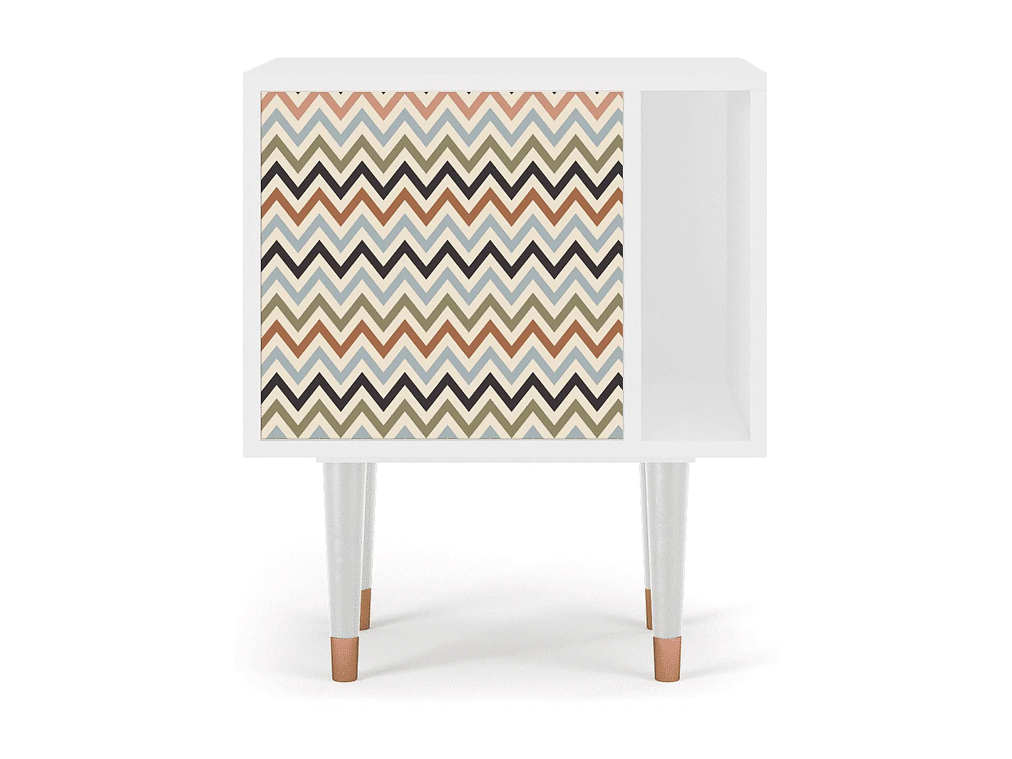 Stolik nocny - 57х69х48 cm - S2 - Bright Ripple, Biały