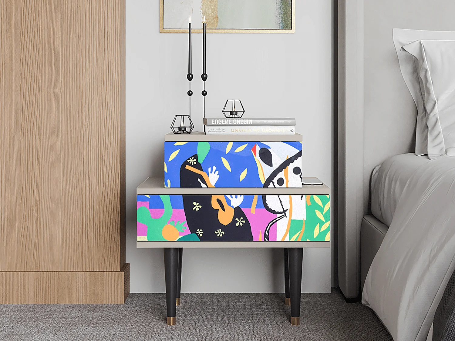 Mesita de noche - 58х58х41 cm - NS1 - La Tristesse du Roi, Arena