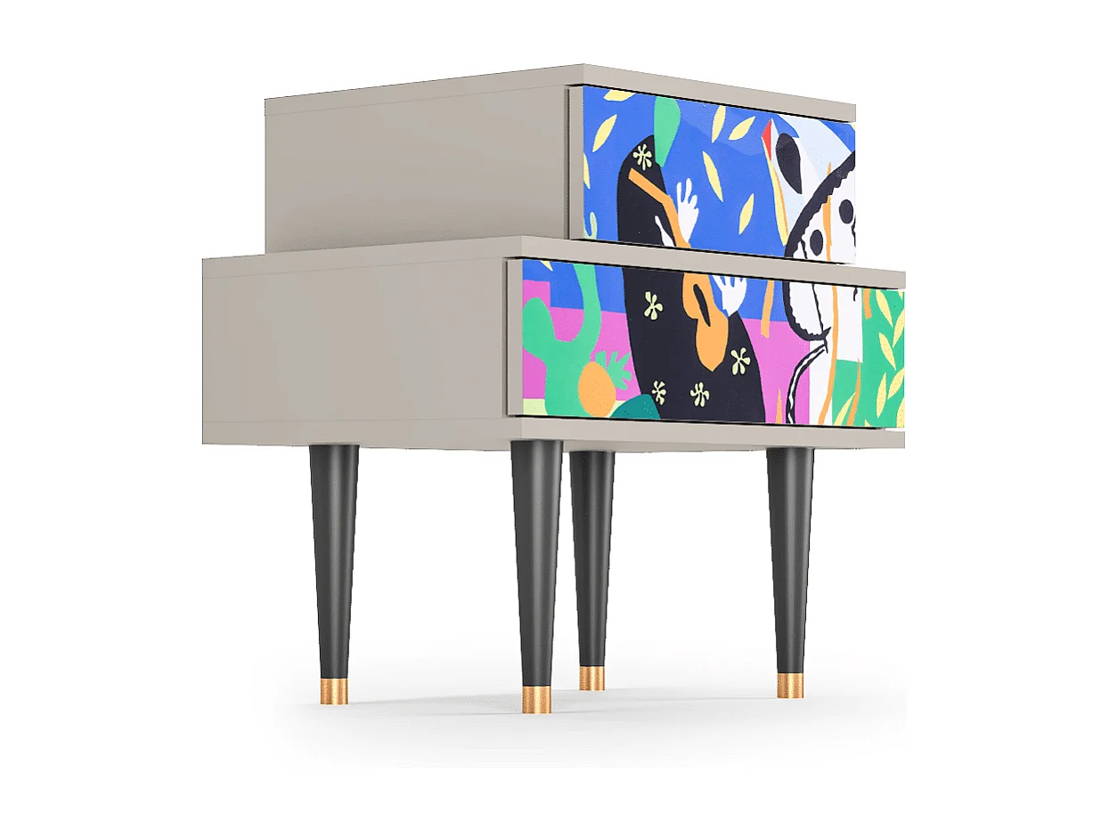 Mesita de noche - 58х58х41 cm - NS1 - La Tristesse du Roi, Arena