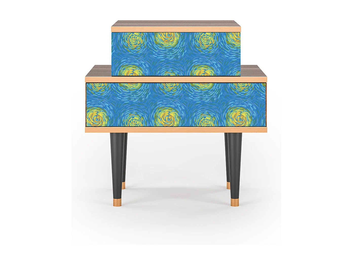 Table de nuit - 58х58х41 cm - NS1 - Van Gogh Lights, Noyer