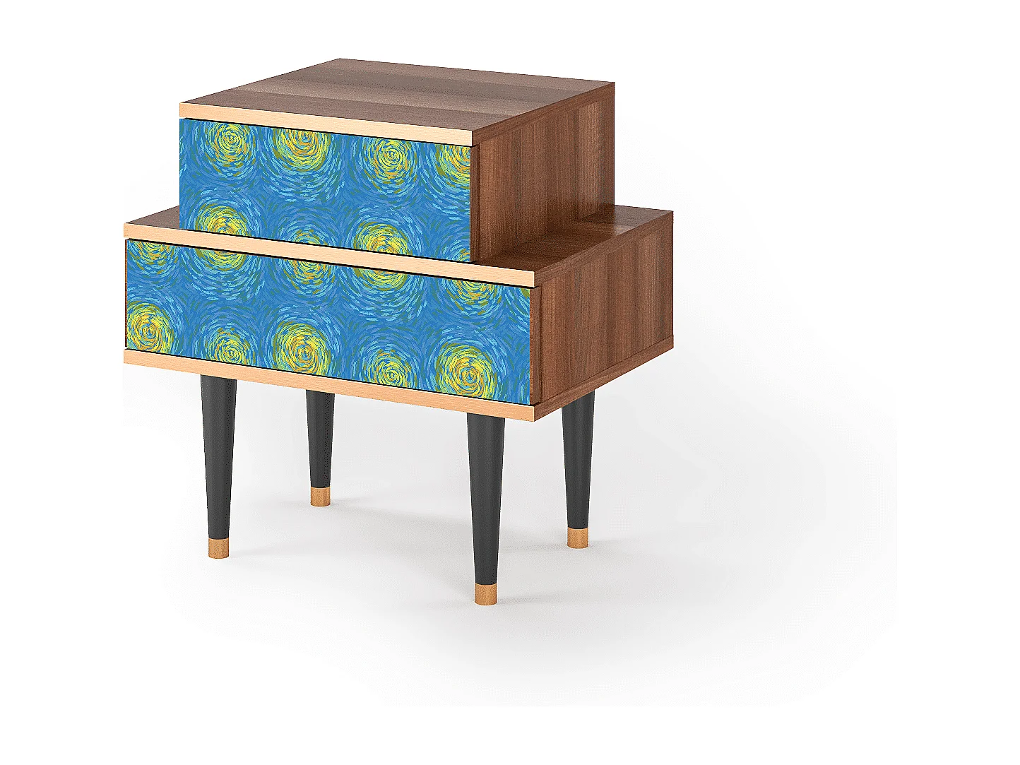 Table de nuit - 58х58х41 cm - NS1 - Van Gogh Lights, Noyer