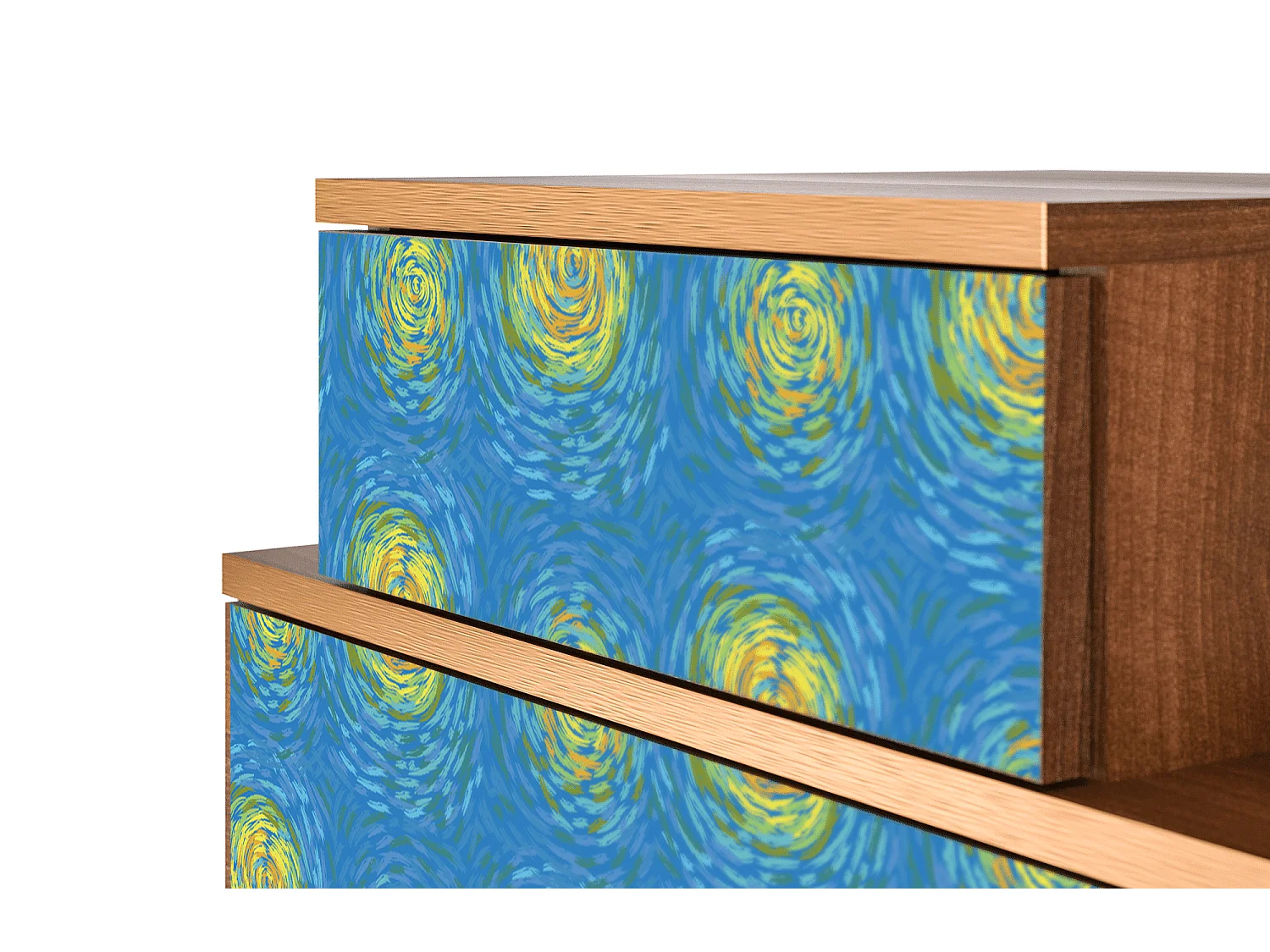 Table de nuit - 58х58х41 cm - NS1 - Van Gogh Lights, Noyer