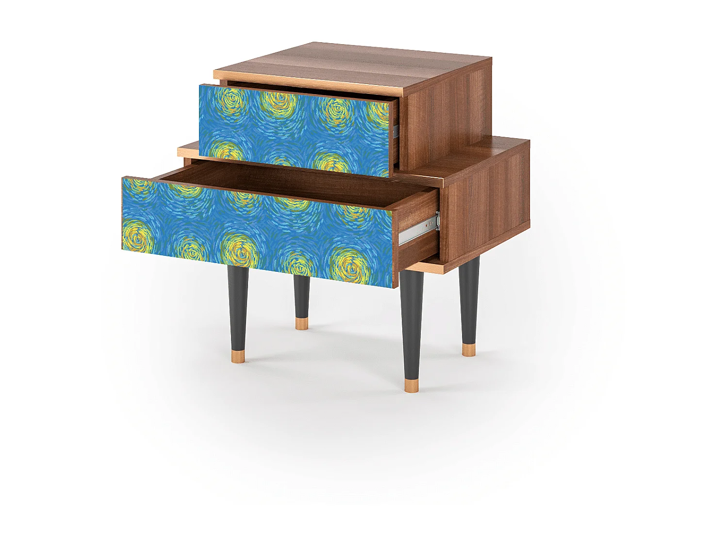 Table de nuit - 58х58х41 cm - NS1 - Van Gogh Lights, Noyer