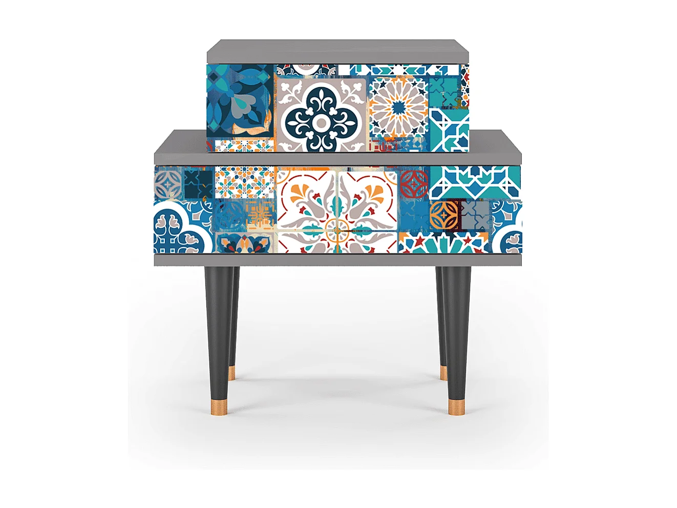 Comodino - 58х58х41 cm - NS1 - Moroccan Market, Grigio