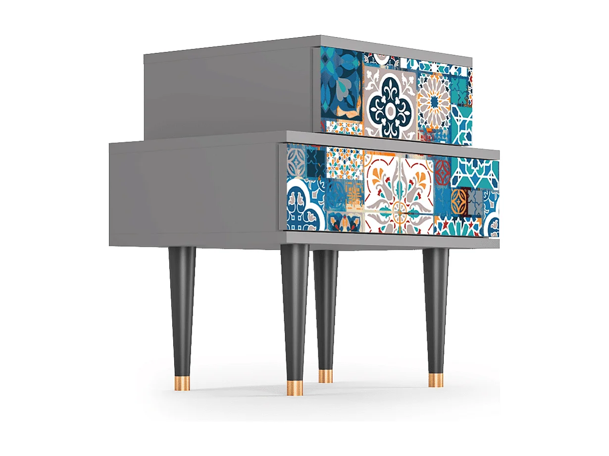 Comodino - 58х58х41 cm - NS1 - Moroccan Market, Grigio