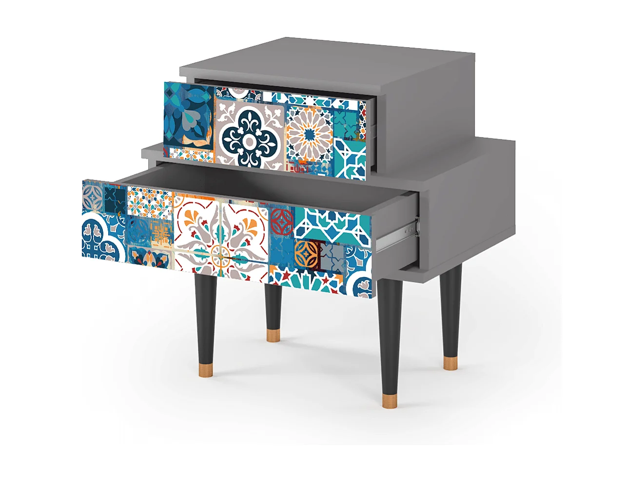 Comodino - 58х58х41 cm - NS1 - Moroccan Market, Grigio