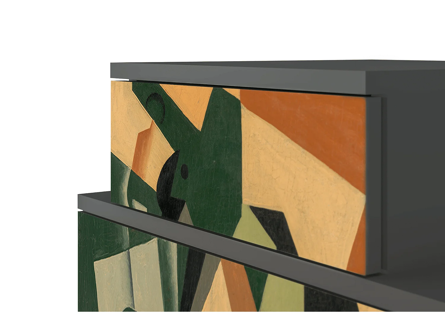 Nachttisch - 58х58х41 cm - NS1 - Glass and Checkerboard, Anthrazit