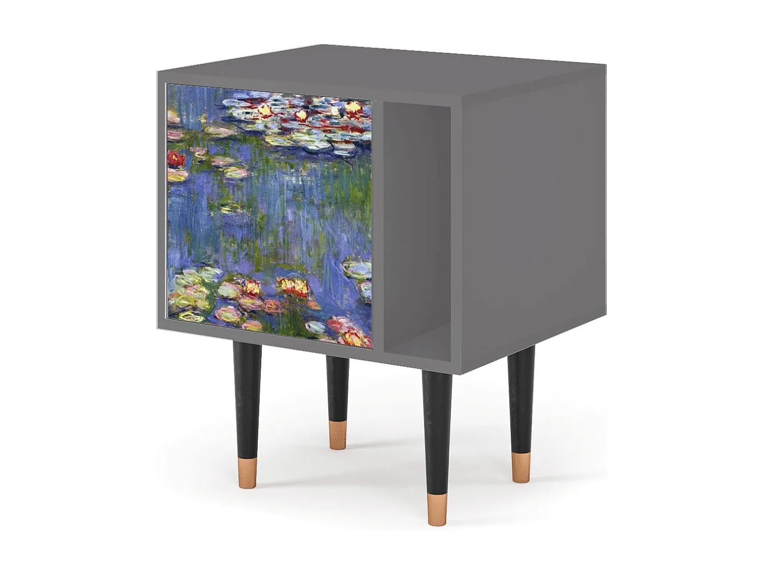 Table de nuit - 57х69х48 cm - S2 - The water lily pond  , Gris