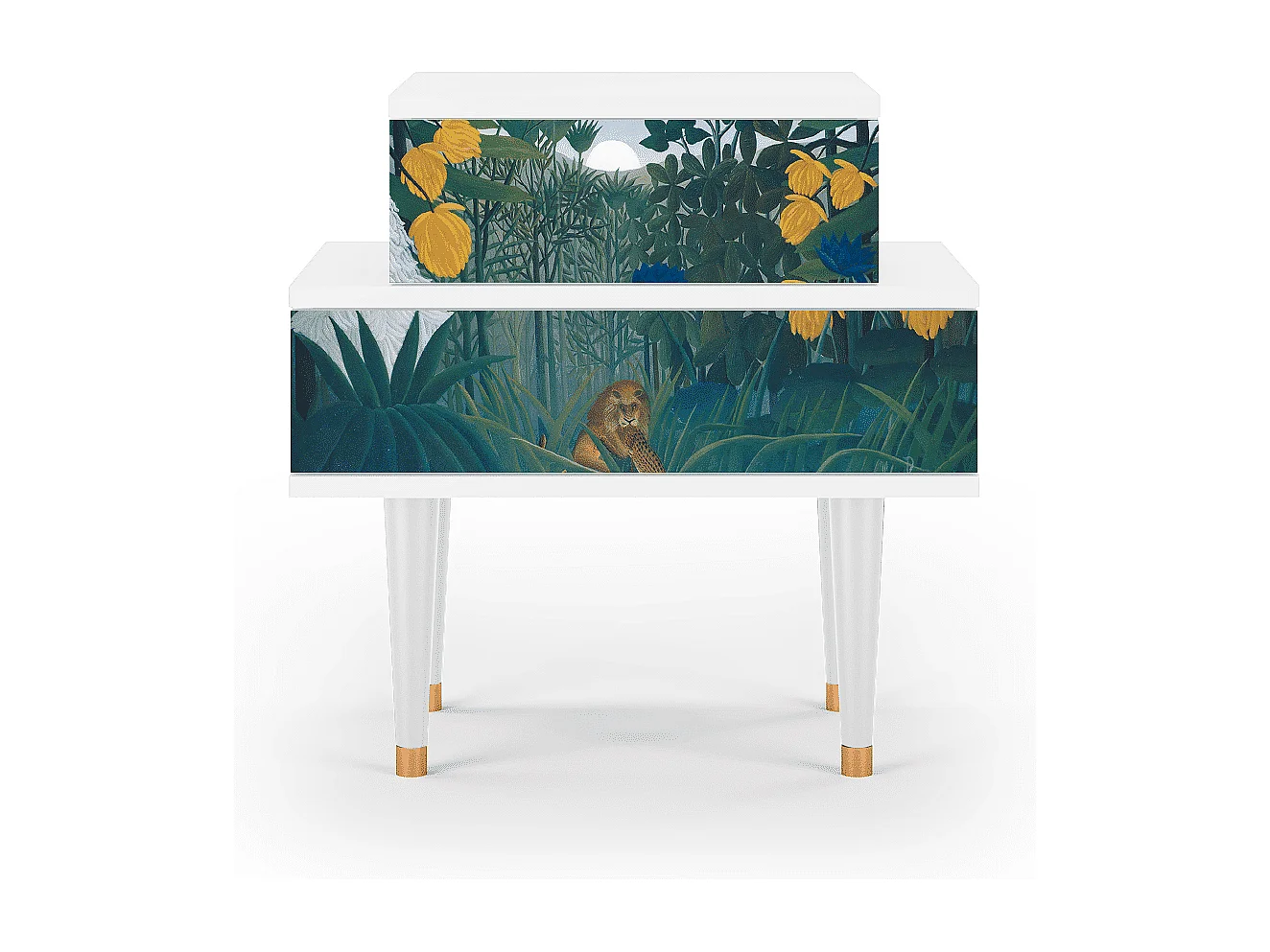 Comodino - 58х58х41 cm - NS1 - The Repast of the Lion, Bianco