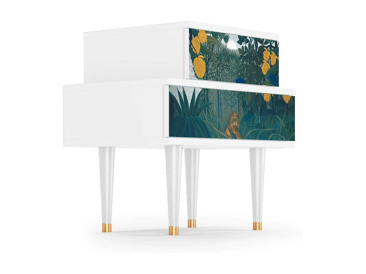 Comodino - 58х58х41 cm - NS1 - The Repast of the Lion, Bianco