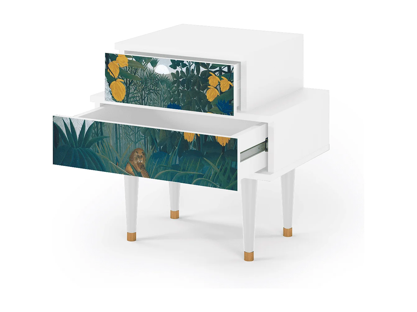 Comodino - 58х58х41 cm - NS1 - The Repast of the Lion, Bianco