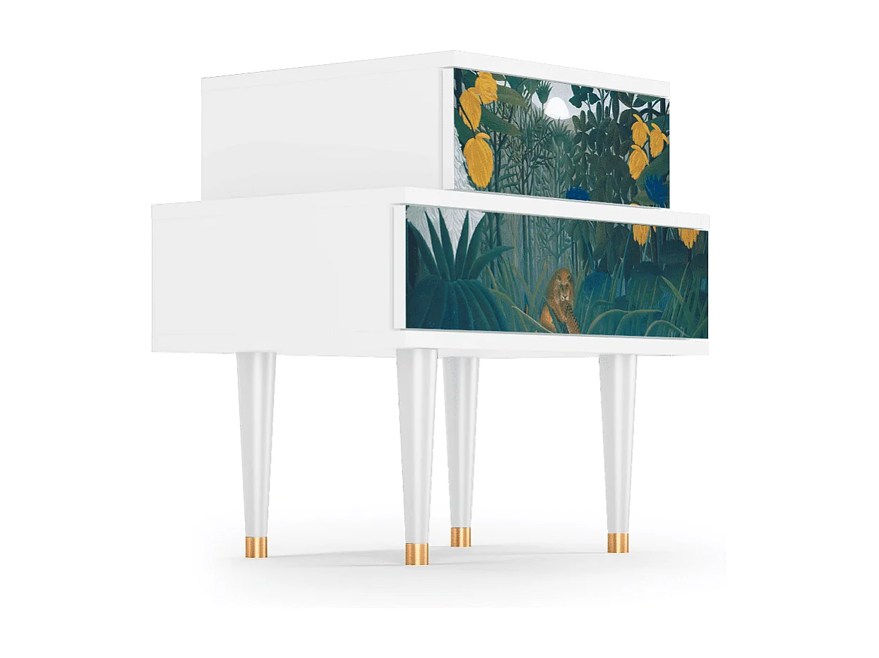 Stolik nocny - 58х58х41 cm - NS1 - The Repast of the Lion, Biały