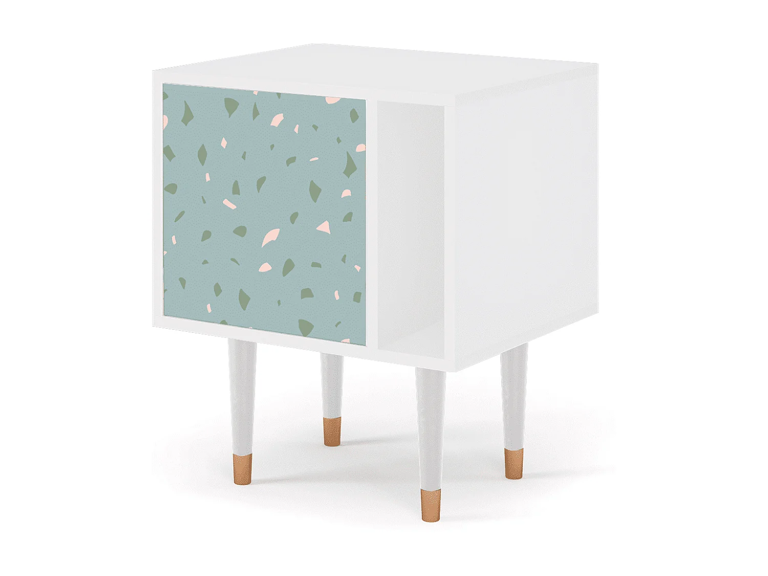 Table de nuit - 57х69х48 cm - S2 - Blue Drops, Blanc