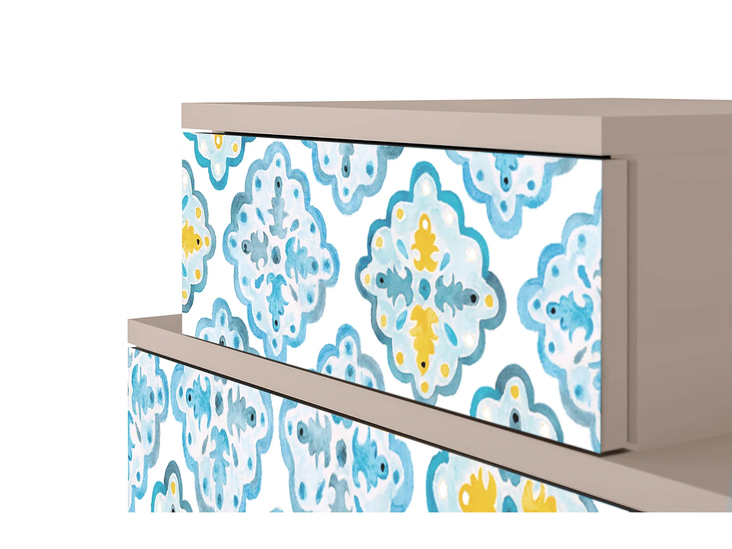 Stolik nocny - 58х58х41 cm - NS1 - Portugese tiles, Latte