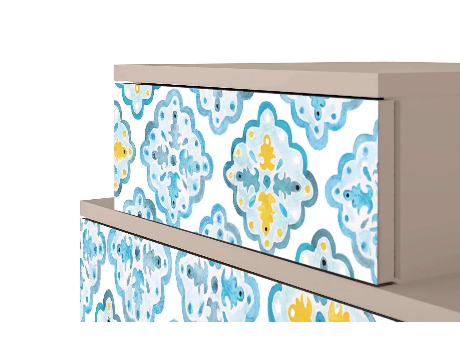 Stolik nocny - 58х58х41 cm - NS1 - Portugese tiles, Latte