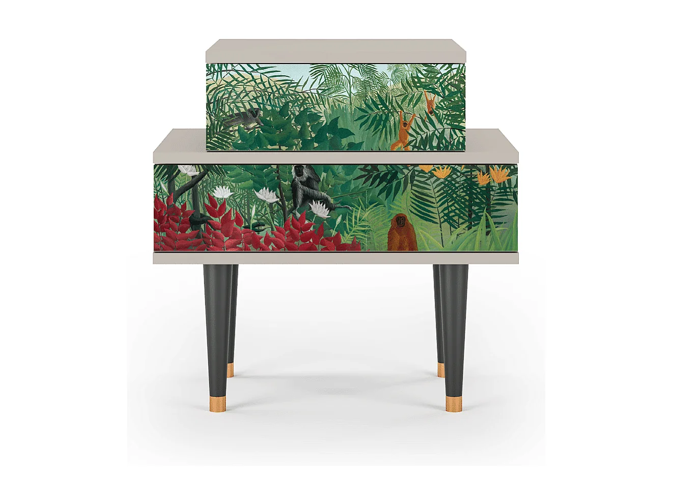 Table de nuit - 58х58х41 cm - NS1 - Jungles in Paris, Sable