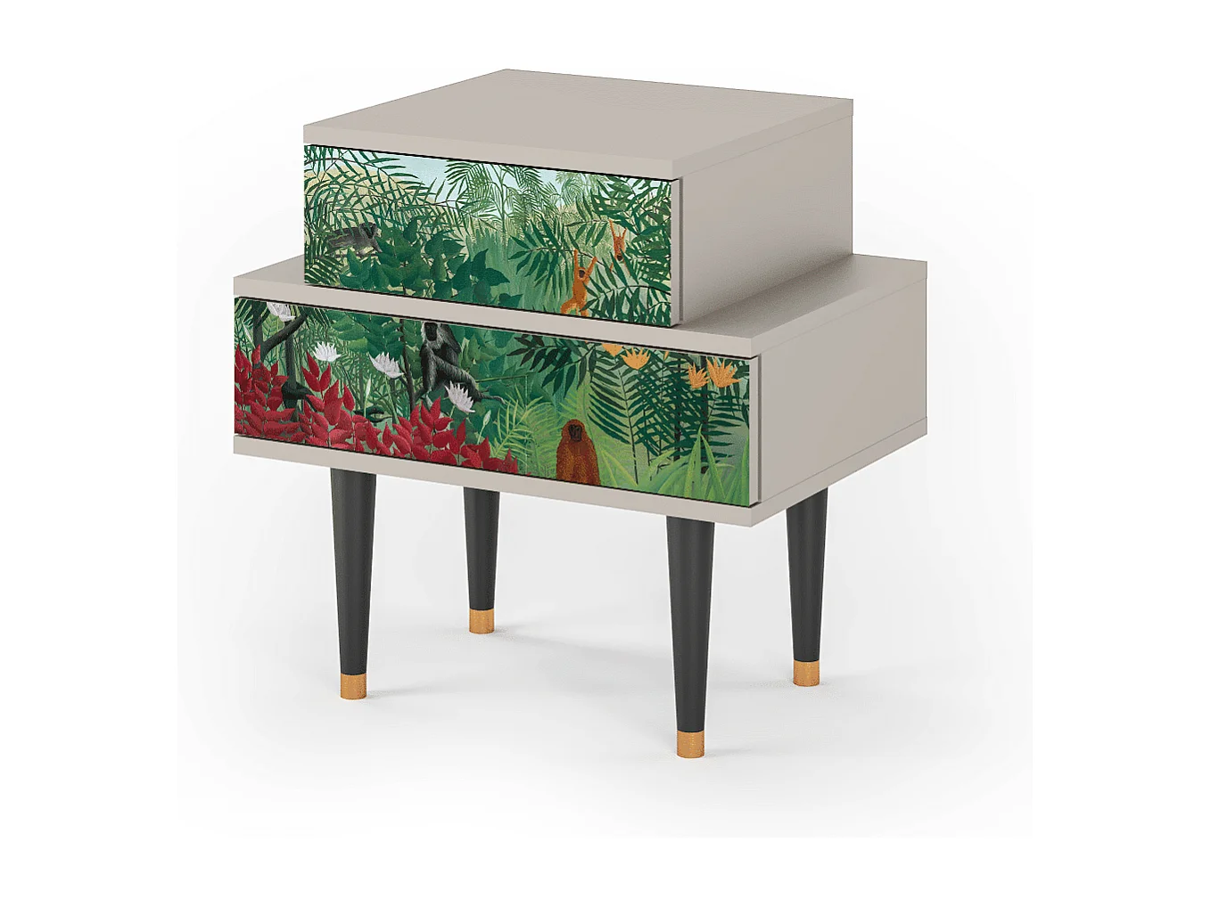 Table de nuit - 58х58х41 cm - NS1 - Jungles in Paris, Sable