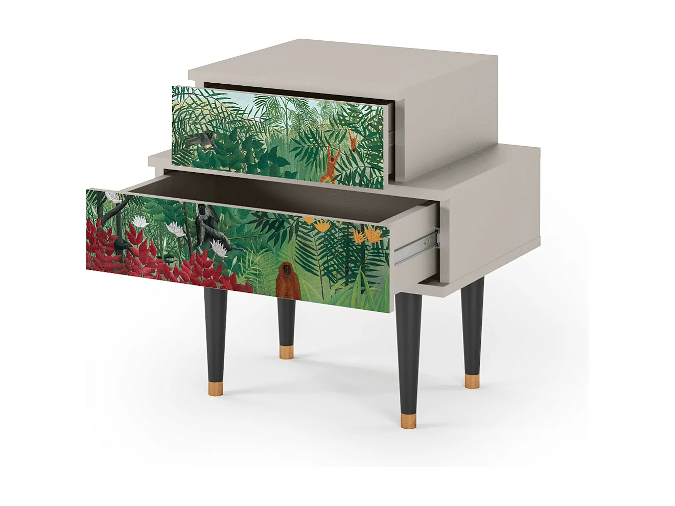 Table de nuit - 58х58х41 cm - NS1 - Jungles in Paris, Sable