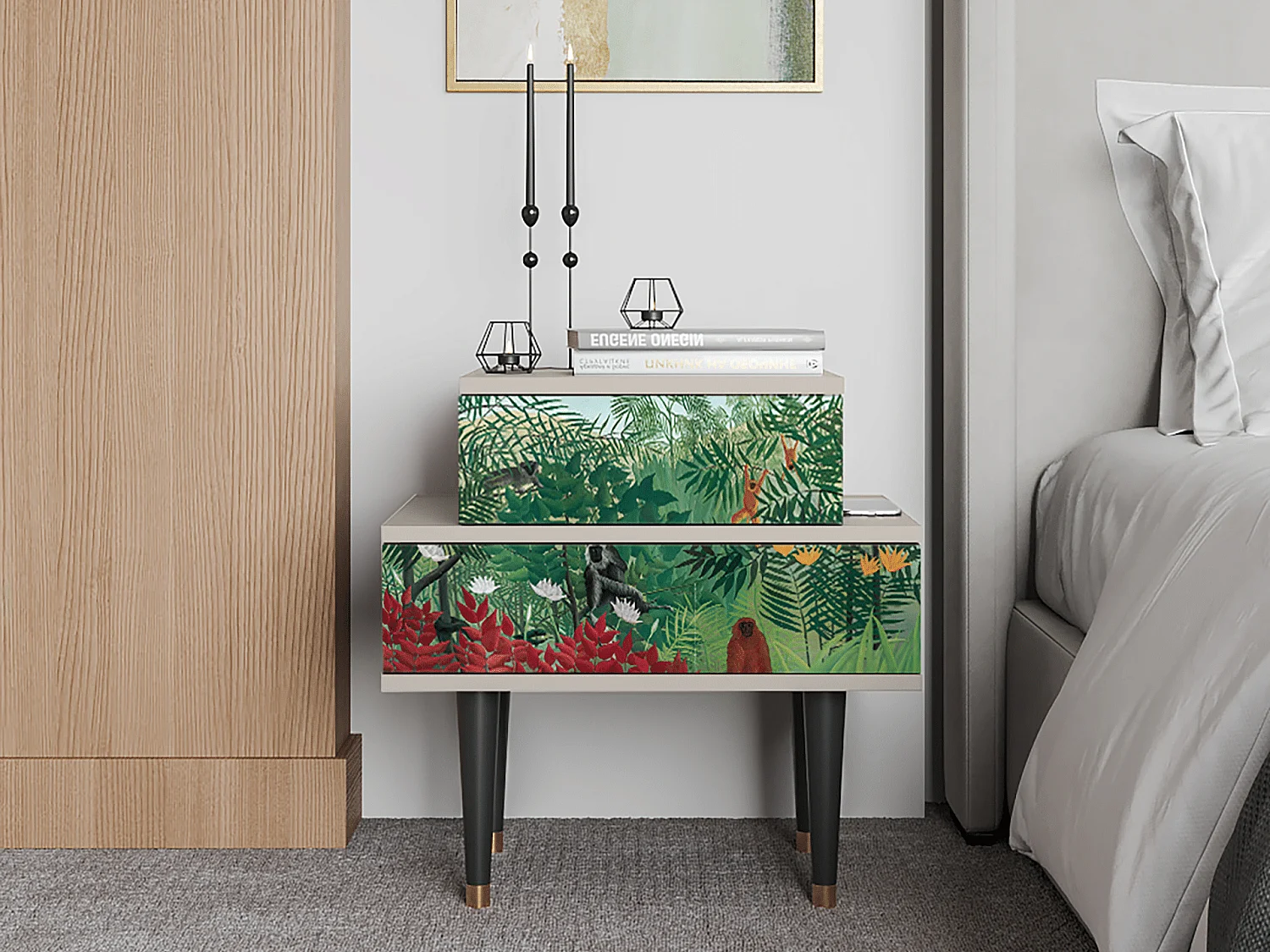 Criado-mudo - 58х58х41 cm - NS1 - Jungles in Paris, Areia