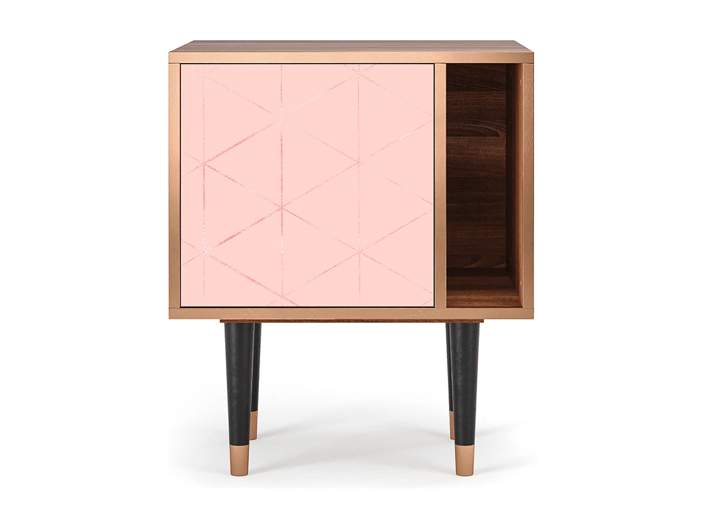 Mesita de noche - 57х69х48 cm - S2 - Rose Quartz, Nogal