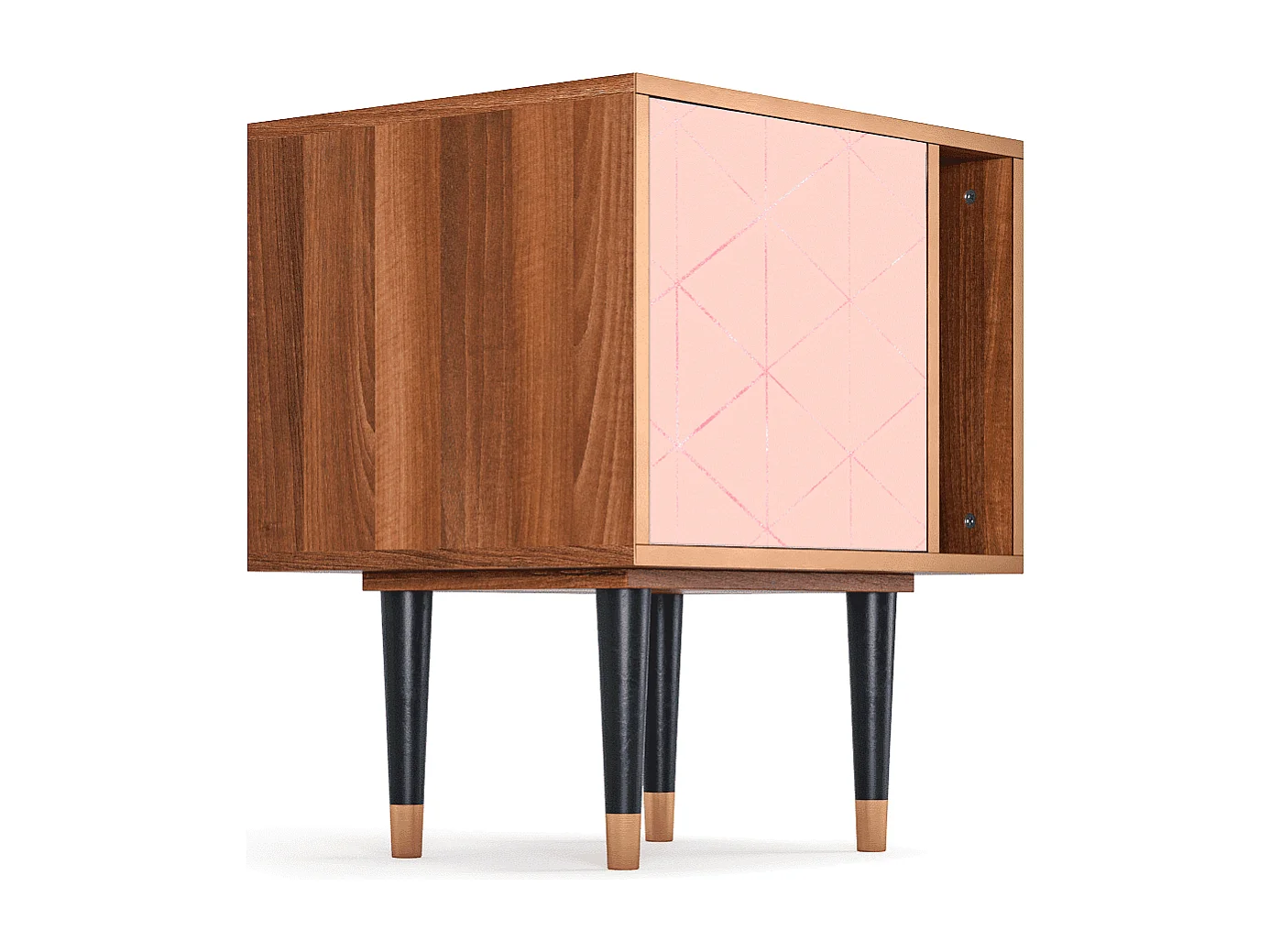 Mesita de noche - 57х69х48 cm - S2 - Rose Quartz, Nogal