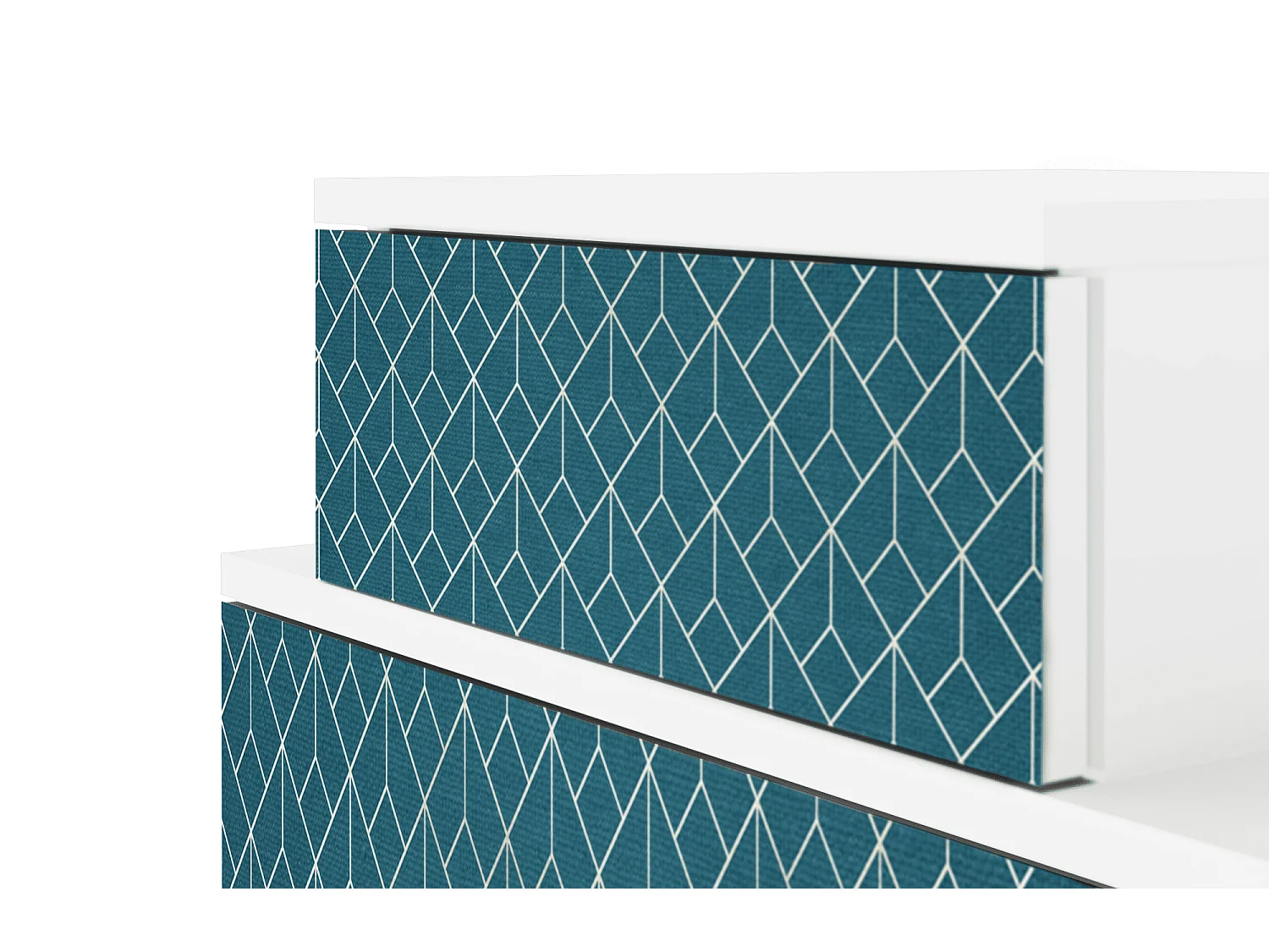 Stolik nocny - 58х58х41 cm - NS1 - Turquoise Geometry, Biały