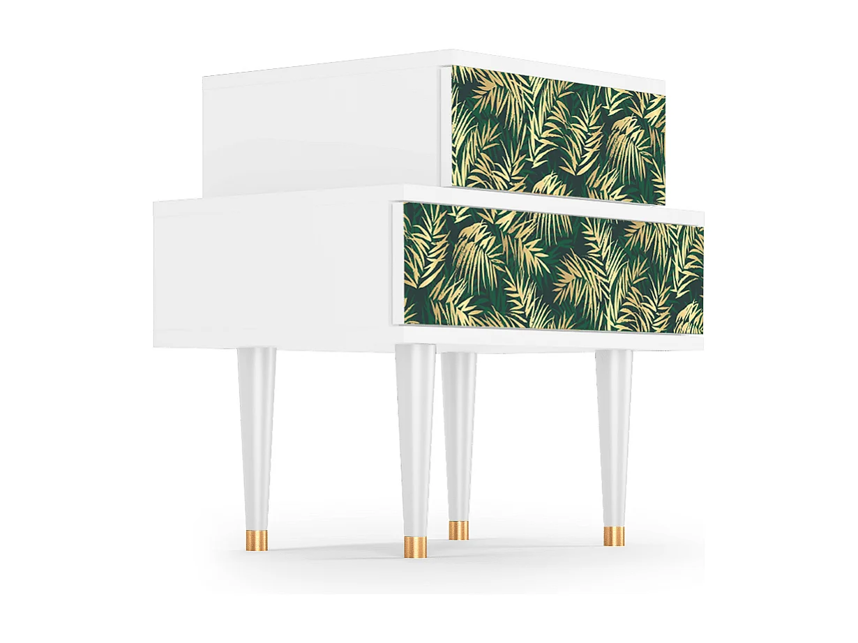 Nachttisch - 58х58х41 cm - NS1 - Turquoise Geometry, Weiß