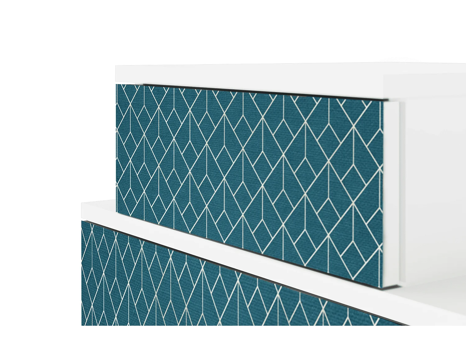 Stolik nocny - 58х58х41 cm - NS1 - Turquoise Geometry, Biały