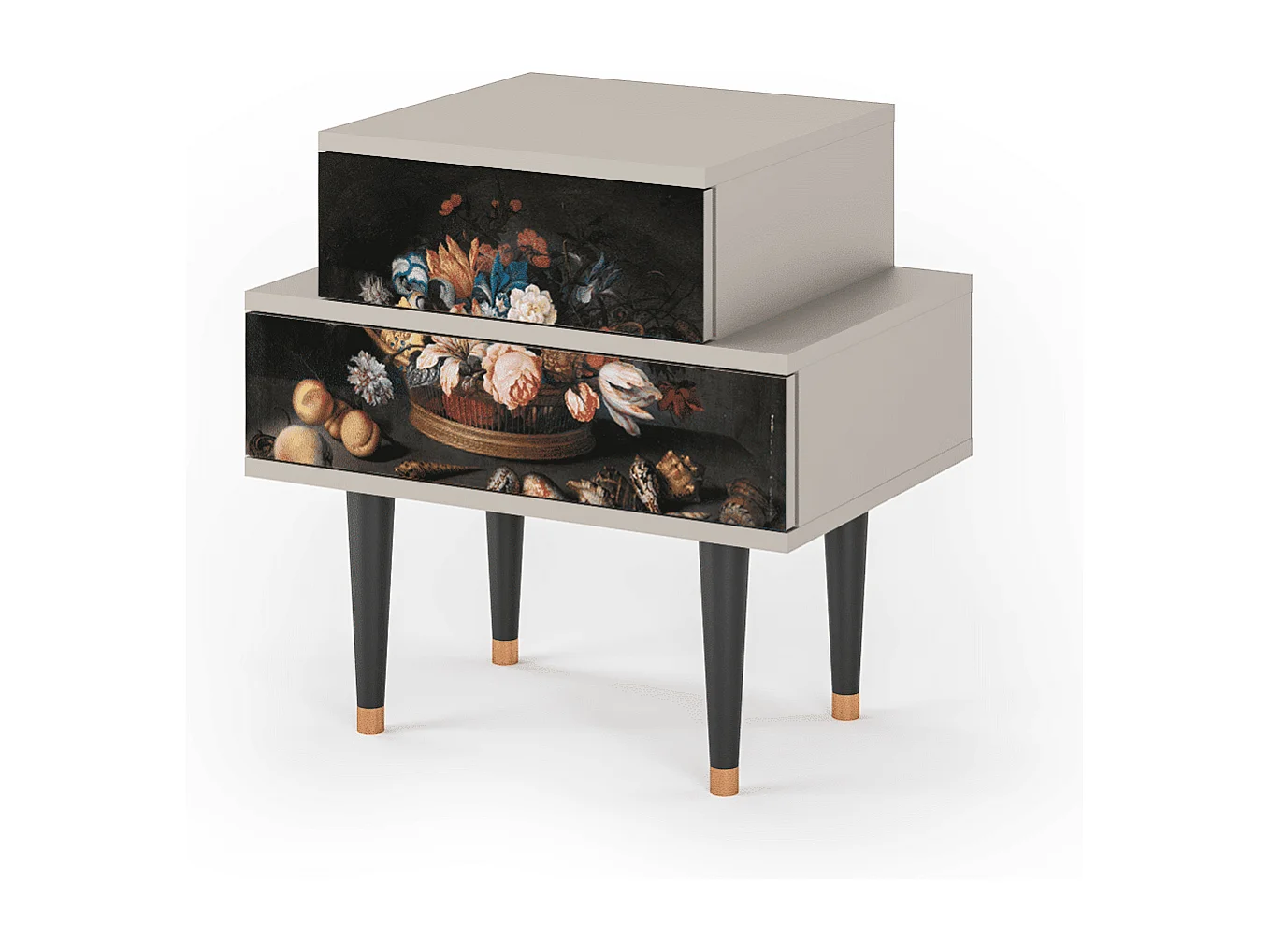 Table de nuit - 58х58х41 cm - NS1 - Still Life with Flowers, Sable