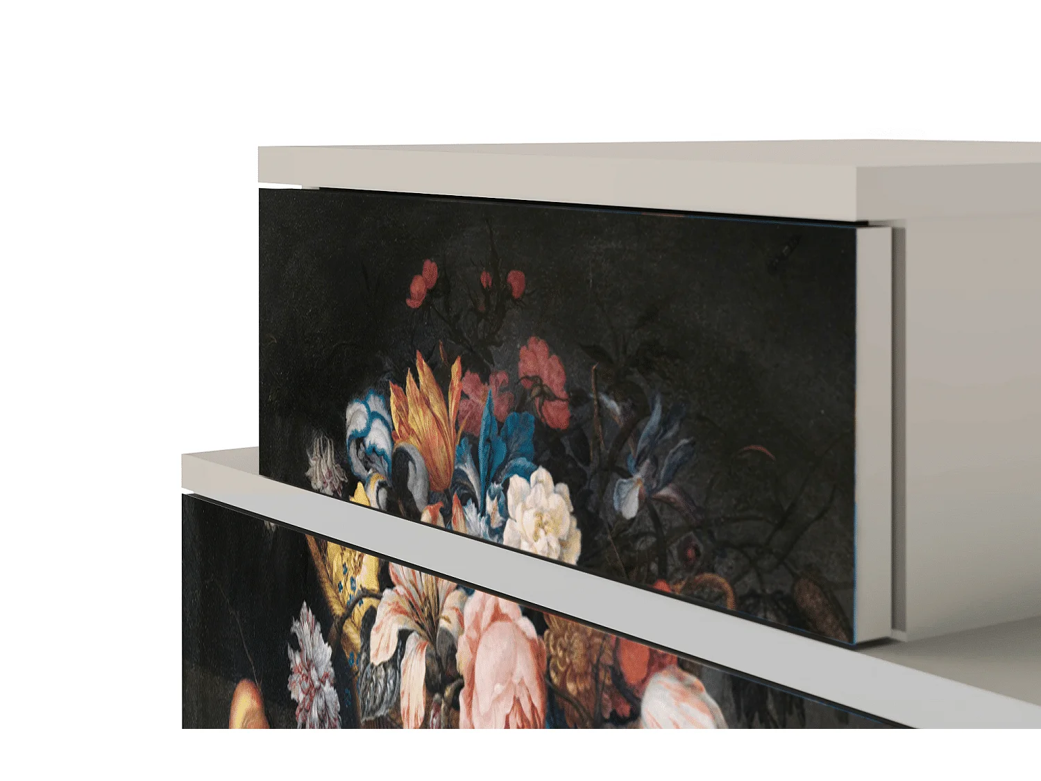 Table de nuit - 58х58х41 cm - NS1 - Still Life with Flowers, Sable