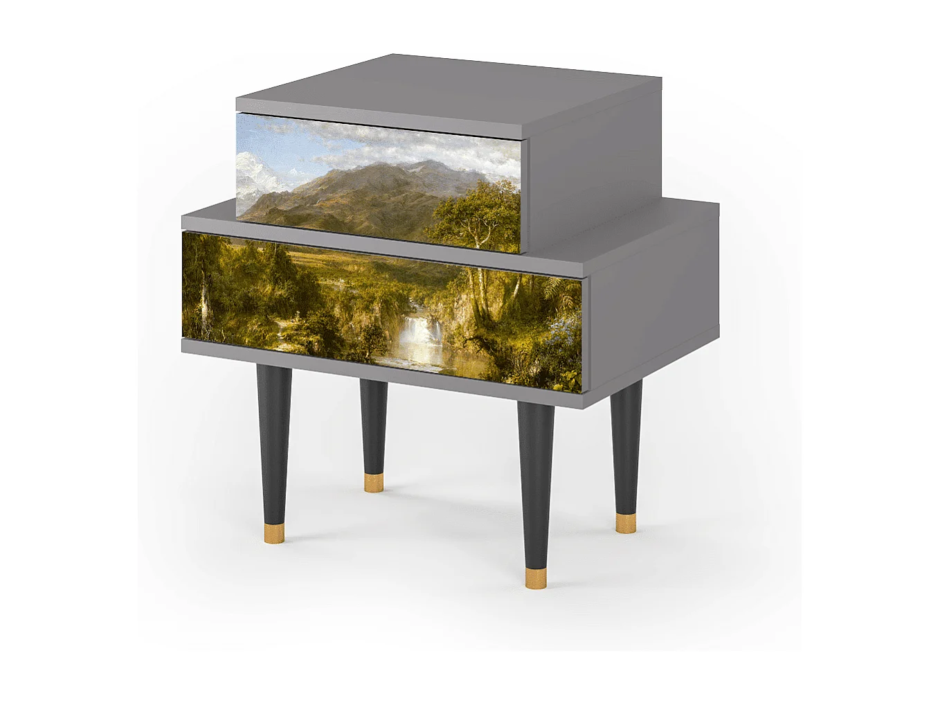 Mesita de noche - 58х58х41 cm - NS1 - The Heart of the Andes , Gris