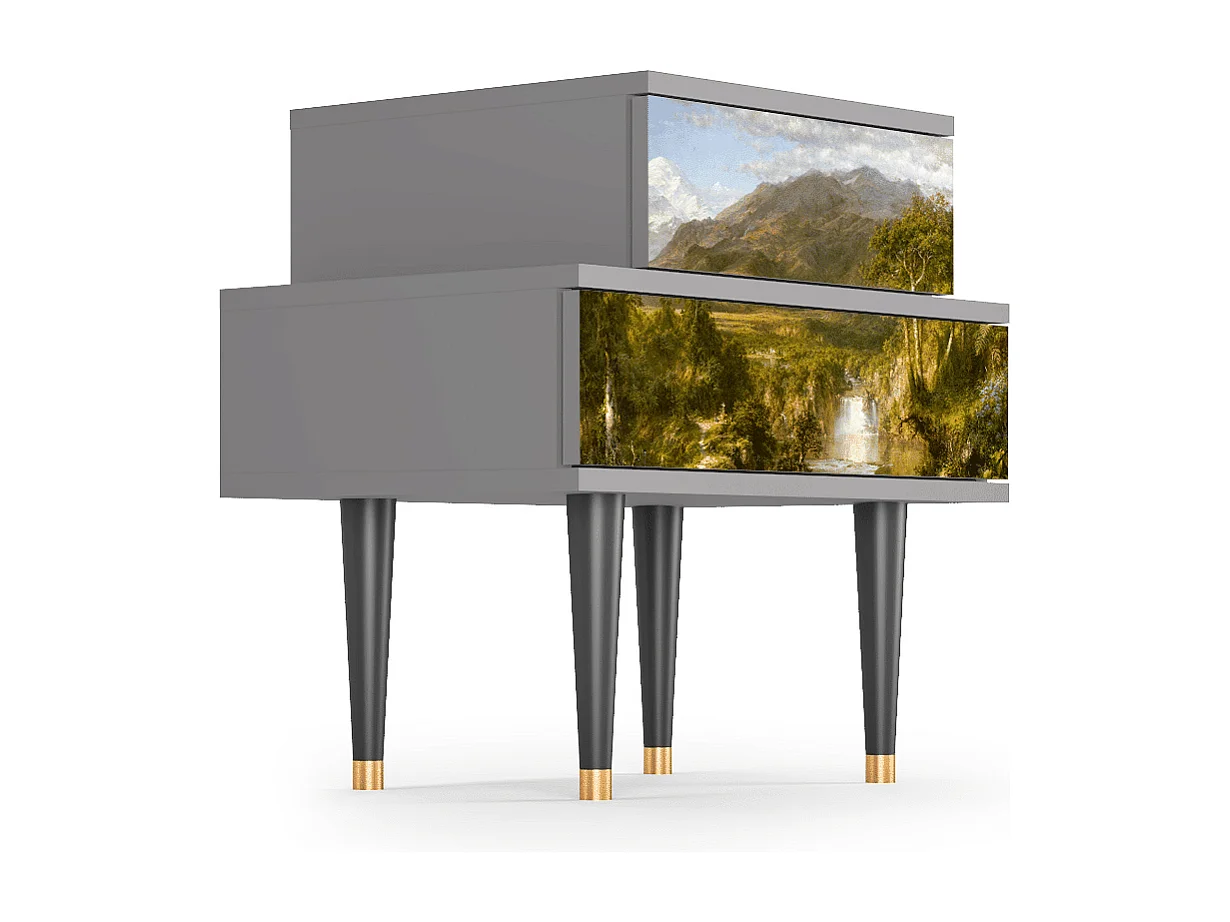 Mesita de noche - 58х58х41 cm - NS1 - The Heart of the Andes , Gris