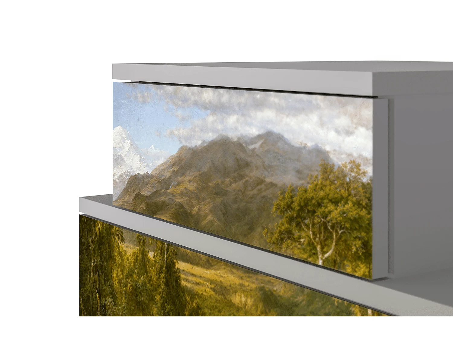 Mesita de noche - 58х58х41 cm - NS1 - The Heart of the Andes , Gris