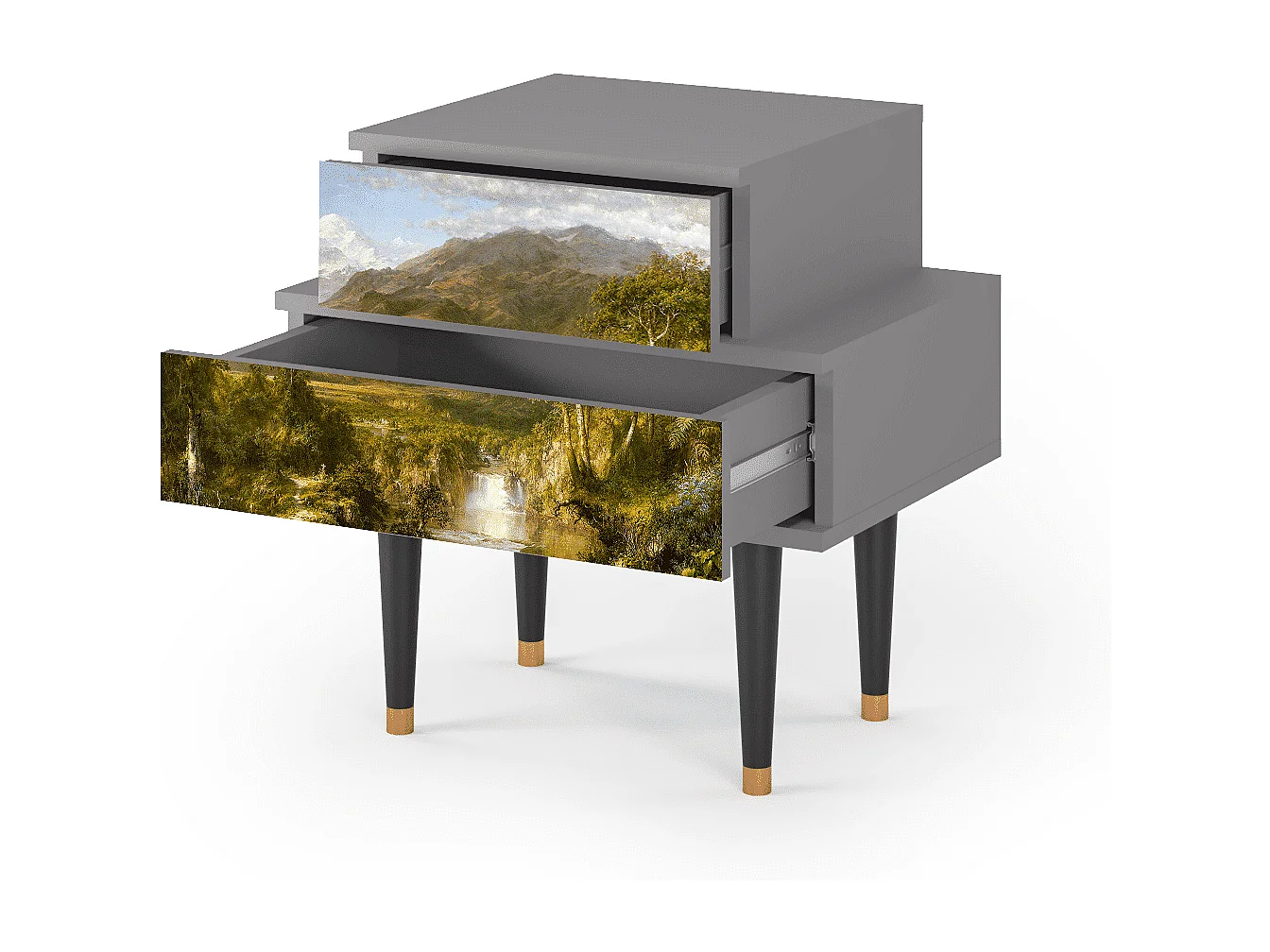 Mesita de noche - 58х58х41 cm - NS1 - The Heart of the Andes , Gris