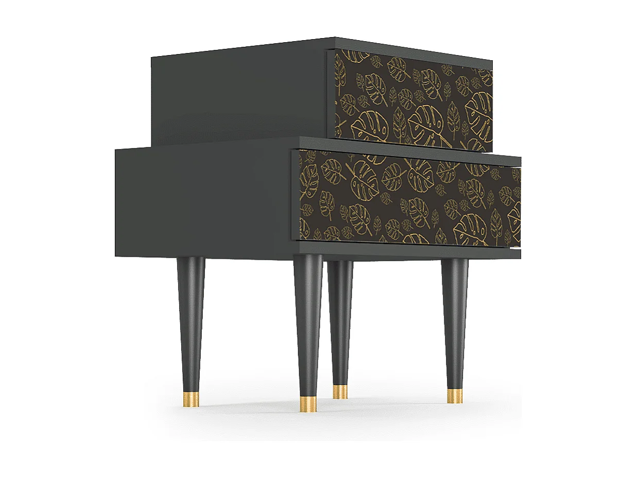 Stolik nocny - 58х58х41 cm - NS1 - Fall Of The Leaves, Antracyt