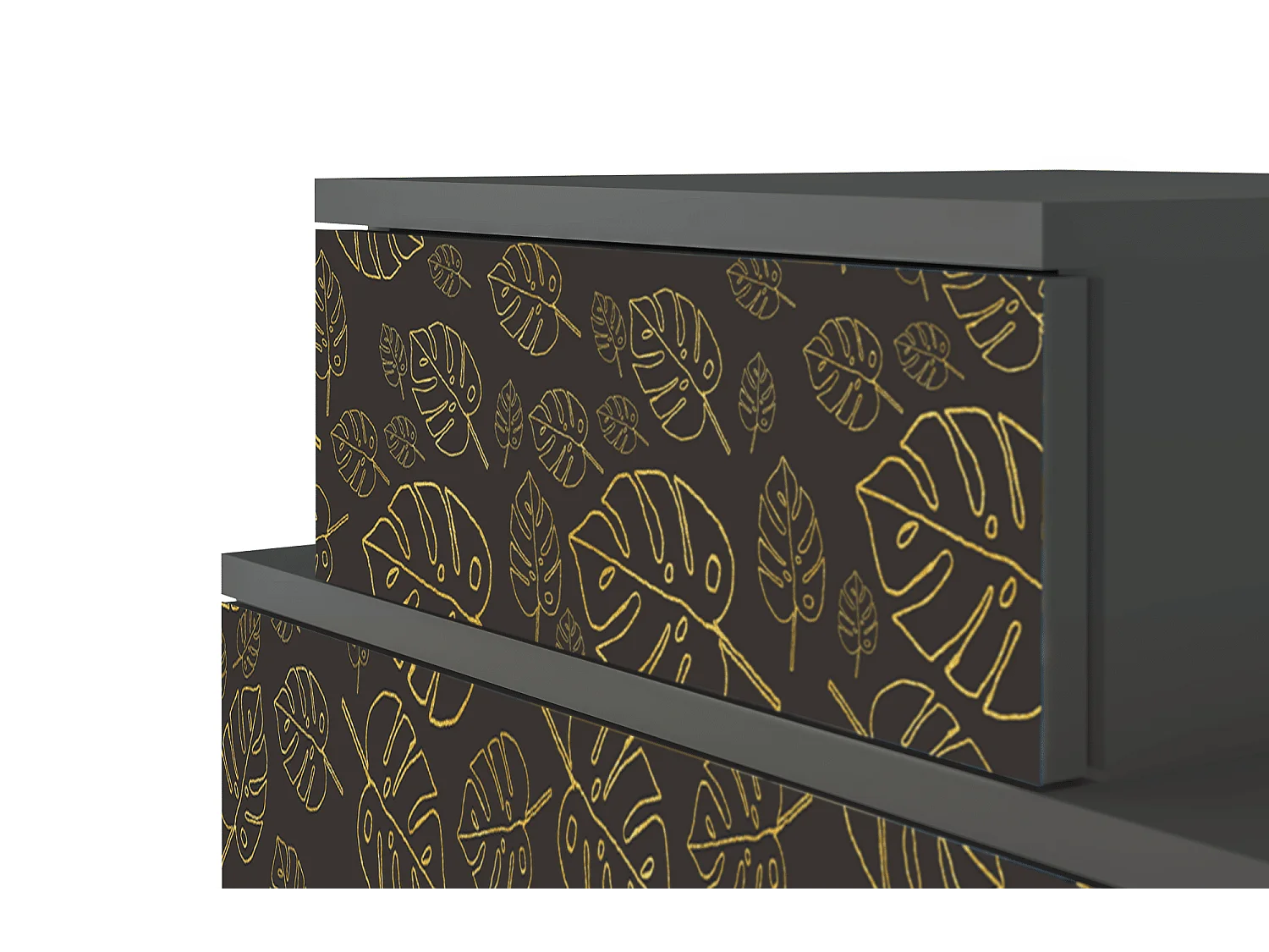 Stolik nocny - 58х58х41 cm - NS1 - Fall Of The Leaves, Antracyt