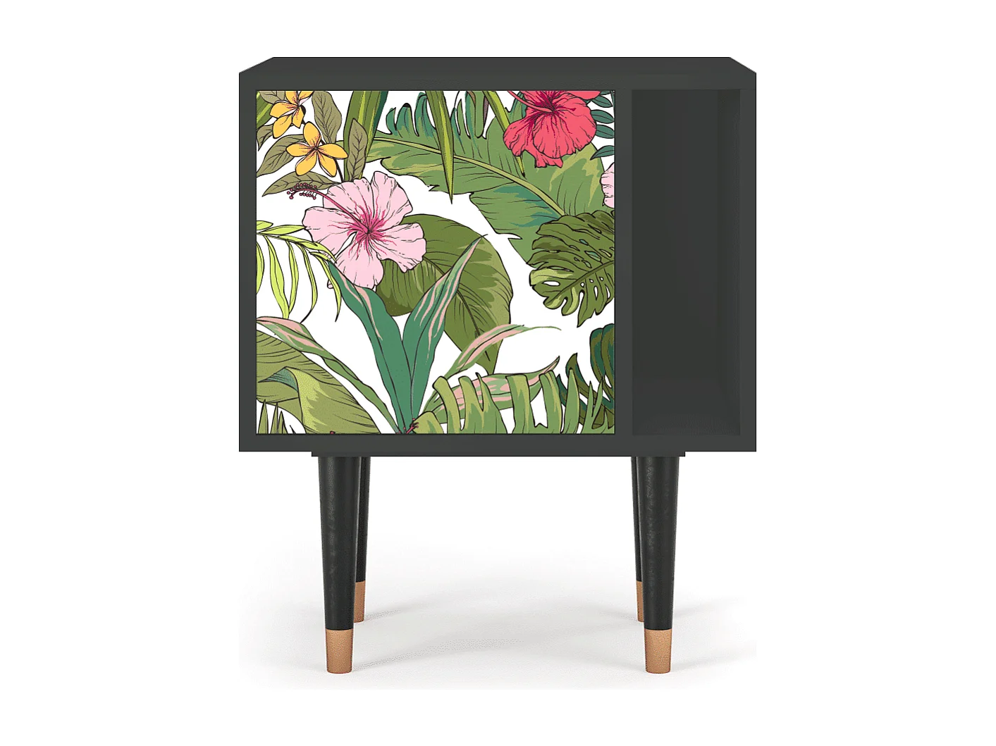 Table de nuit - 57х69х48 cm - S2 - Verdant Tropics, Anthracite