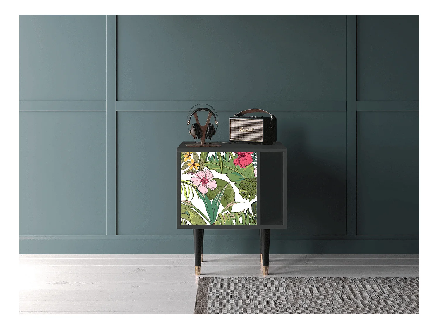 Table de nuit - 57х69х48 cm - S2 - Verdant Tropics, Anthracite