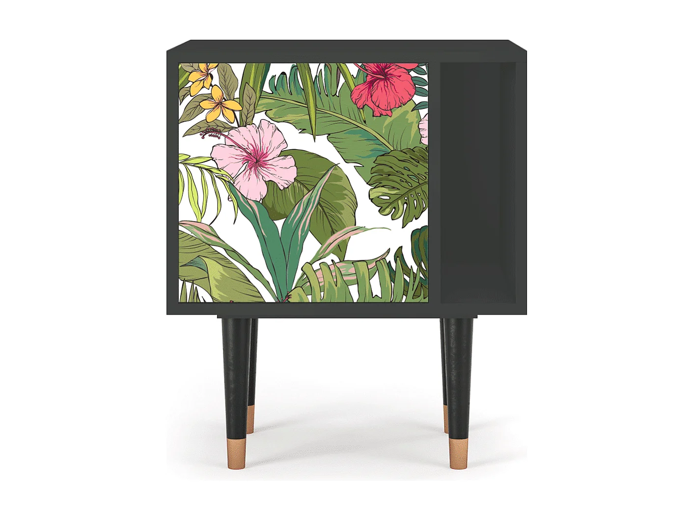 Table de nuit - 57х69х48 cm - S2 - Verdant Tropics, Anthracite